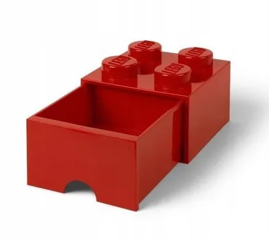 LEGO, Brick 4, pojemnik klocek z szufladą, czerwony