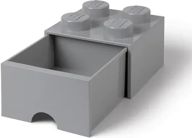 LEGO, Brick 4, pojemnik klocek z szufladą, szary