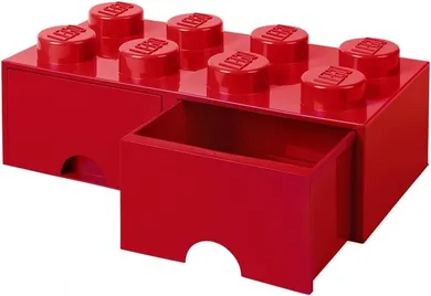 LEGO, Brick 8, pojemnik klocek z dwoma szufladami, czerwony