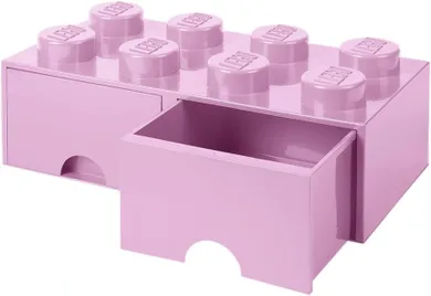LEGO, Brick 8, pojemnik klocek z dwoma szufladami, różowy