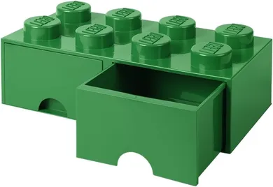 LEGO, Brick 8, pojemnik klocek z dwoma szufladami, zielony