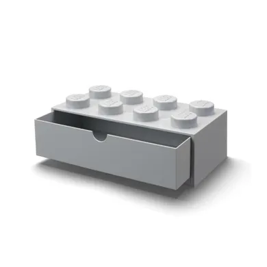 LEGO, Brick 8, pojemnik klocek z szufladą, jasny szary