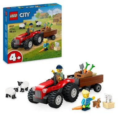 LEGO City, Czerwony traktor z przyczepą i owcą, 60461