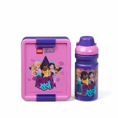 LEGO, Friends, zestaw: lunchbox + bidon, 390 ml