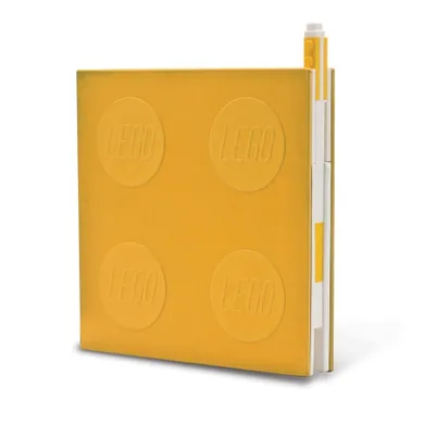 LEGO, kwadratowy notatnik z długopisem, żółty