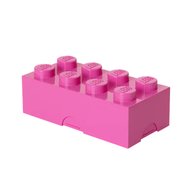 LEGO, lunchbox klocek, pudełko, różowy