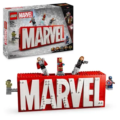 LEGO Marvel, Logo MARVEL z minifigurkami, 76313