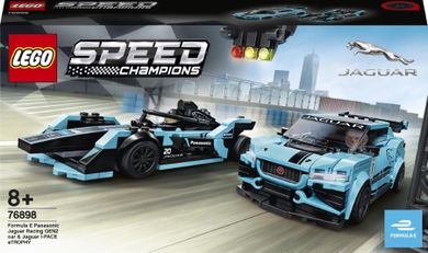 LEGO Speed Champions, Formula E Panasonic Jaguar Racing GEN2 Car i Jaguar I-PACE eTROPHY, 76898
