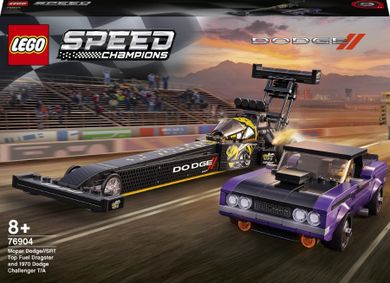LEGO Speed Champions, Mopar Dodge//SRT Top Fuel Dragster i 1970 Dodge Challenger T/A, 76904