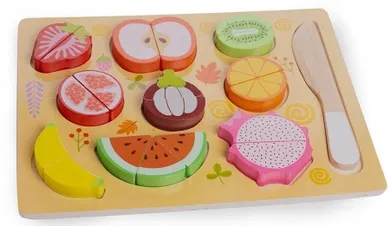 Lena, drewniany zestaw do krojenia owoców na magnesy, 21 elementów