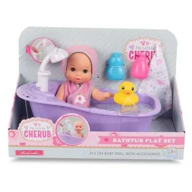 Lena, lalka bobas, w wanience z akcesoriami do kąpieli