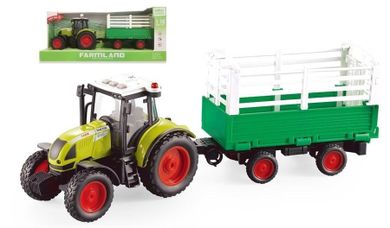 Lena, traktor z przyczepą, pojazd ze światłem i dźwiękiem