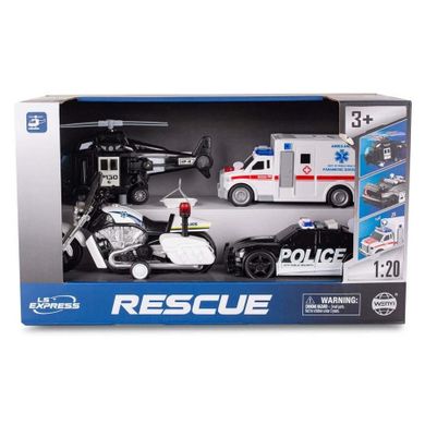 Lena, zestaw pojazdów policyjnych, 1:20, 4 szt.