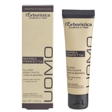 L'Erboristica, Uomo Classic, nawilżający fluid do twarzy i brody, 50 ml