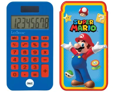 Lexibook, kalkulator kieszonkowy, Mario, z osłoną ochronną
