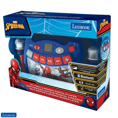 Lexibook, Spider-Man, odtwarzacz karaoke z dwoma mikrofonami, Bluetooth, efekty świetlne