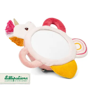 Lilliputiens, Jednorożec Lena, zabawka sensoryczna z lusterkiem i uchwytami, 3m+