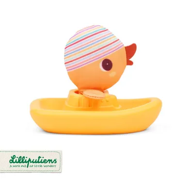 Lilliputiens, Kaczorek Gaspard, zabawka do kąpieli, łódeczka z przytulanką, 6m+