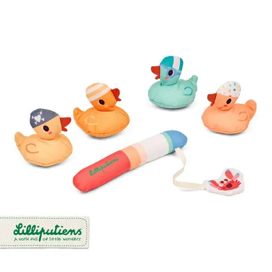 Lilliputiens, Kaczorek Gaspard, zabawka do kąpieli, zestaw do wędkowania, 12m+