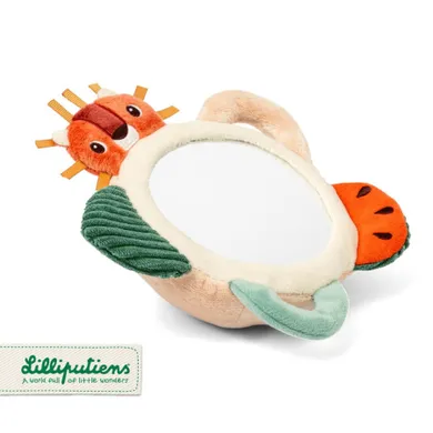 Lilliputiens, Lew Jack, zabawka sensoryczna z lusterkiem i uchwytami, 3m+