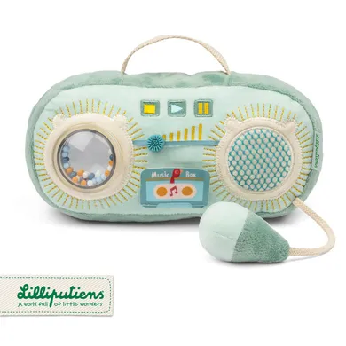 Lilliputiens, Smok Joe, Radio, zabawka sensoryczna, przytulanka, 9m+
