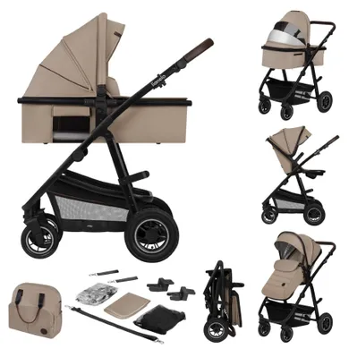 Lionelo, Amber Plus, wózek wielofunkcyjny, 2w1, beige sand
