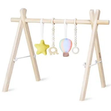 Lionelo, Anis, drewniany stojak edukacyjny, baby gym
