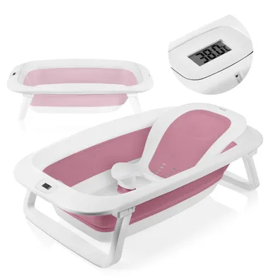 Lionelo, Baby Bubble, wanienka z leżaczkiem, składana, Pink Magnolia