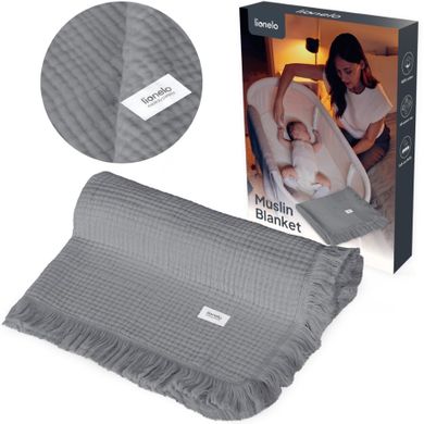 Lionelo, kocyk muślinowy, Dove Grey, 70-100 cm