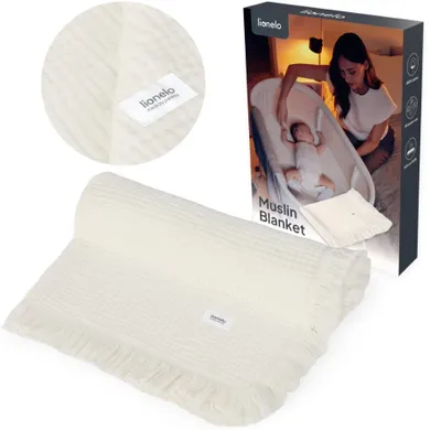 Lionelo, kocyk muślinowy, Natural Cream, 70-100 cm