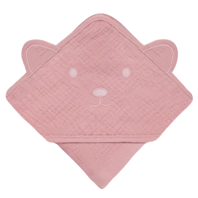 Lionelo, Muslin, okrycie kąpielowe z kapturkiem, Pink Baby