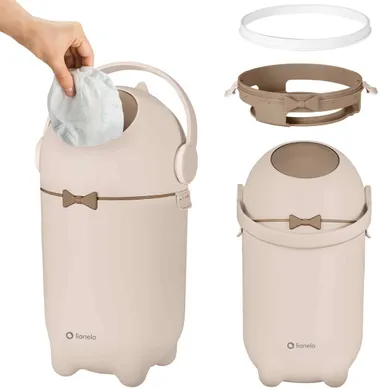 Lionelo, Purebin, kosz na pieluchy, Beige Sand