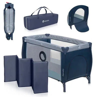 Lionelo, Sven Plus, łóżeczko turystyczne, Blue Navy