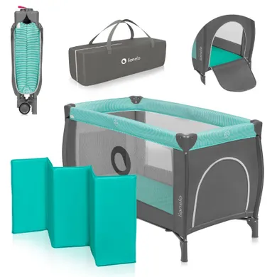 Lionelo, Sven Plus, łóżeczko turystyczne, Turquoise