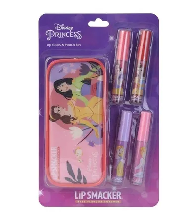 Lip Smacker, Disney Princess, błyszczyki do ust z kosmetyczką, 4 szt.