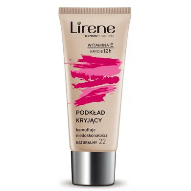 Lirene, podkład kryjący, kamuflujący niedoskonałości z witaminą E, 22 Naturalny, 30 ml