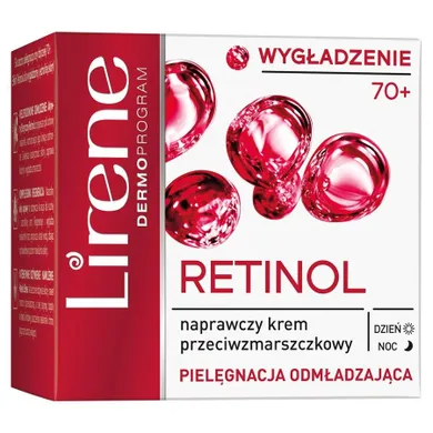 Lirene, Retinol, naprawczy krem przeciwzmarszczkowy na dzień i na noc 70+, 50 ml