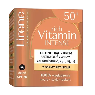 Lirene, Rich Vitamin Intense, liftingujący krem odżywczy na dzień SPF20, 50 ml