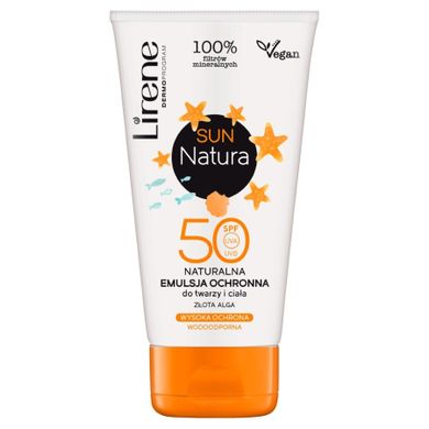 Lirene, Sun, Natura SPF50, naturalna emulsja ochronna do twarzy i ciała, 120 ml