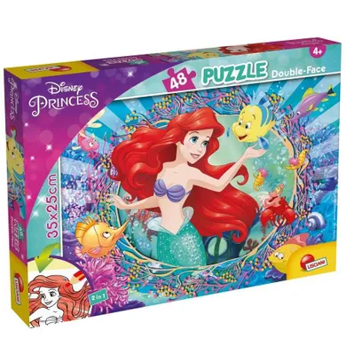 Lisciani, Disney, Ariel, puzzle dwustronne, 48 elementów