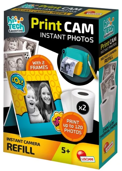 Lisciani, Hi-Tech Print Cam, rolki do zdjęć natychmiastowych, zestaw z ramkami