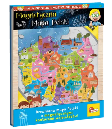 Lisciani, I'm a genius, magnetyczna mapa Polski