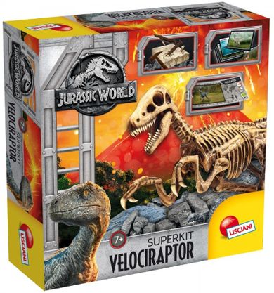 Lisciani, Jurassic World, Velociraptor, szkielet, zestaw naukowy