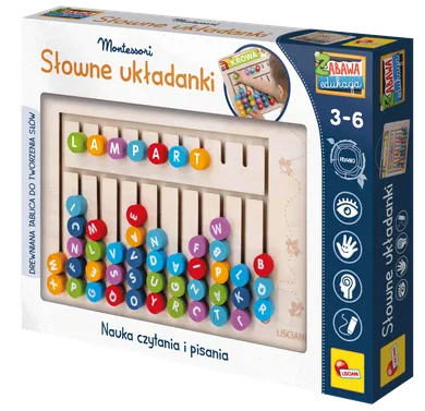 Lisciani, Montessori, Słowne układanki, tablica do nauki czytania i pisania