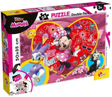 Lisciani, Myszka Minnie, puzzle dwustronne, 24 elementy