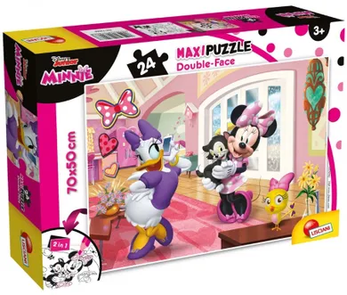 Lisciani, Myszka Minnie, puzzle maxi, dwustronne, 24 elementy