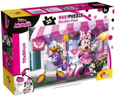 Lisciani, Myszka Minnie, puzzle maxi, dwustronne, 35 elementów