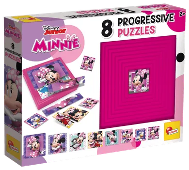 Lisciani, Myszka Minnie, puzzle progresywne podłogowe, 8 elementów