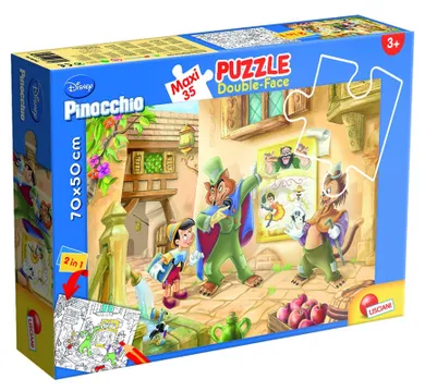 Lisciani, Pinokio, puzzle dwustronne maxi, 35 elementów
