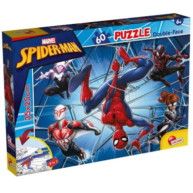 Lisciani, Spiderman, puzzle dwustronne, 60 elementów